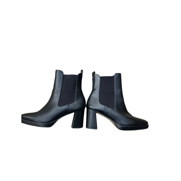 French Connection Penny Pull On Chelsea Boot in Black Vegan Leather Size US 9 - Picture 2 of 13